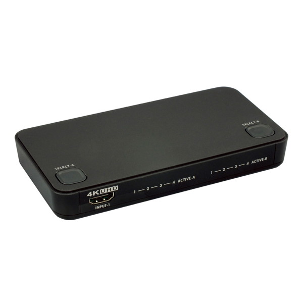 ラトックシステム 4K60Hz対応 HDMIマトリックススイッチ RS-HDSW42-4K（4入力2出力/HDR10対応/リモコン付）