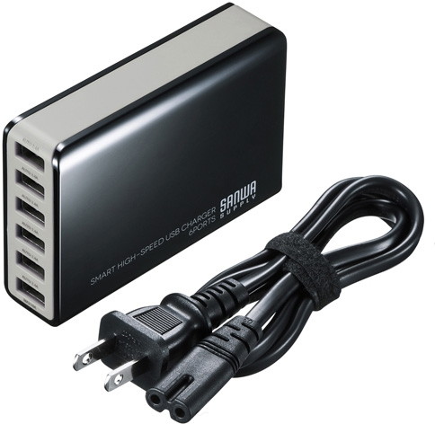 サンワサプライ 6ポートUSB充電器 ACA-IP40BK