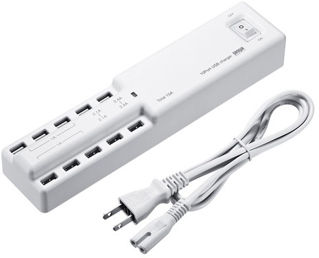 サンワサプライ USB充電器（10ポート・合計15A） ACA-IP41W 5,945円