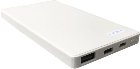 5個セット Lazos 5000mAh Type-C対応 携帯用充電器 ホワイト L-M5C-WX5