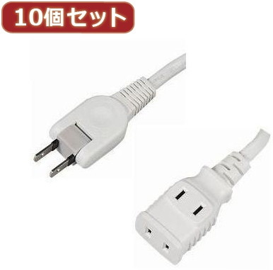 YAZAWA 10個セット 耐トラ付タップ2個口 Y02202WHX10