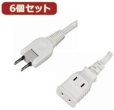 YAZAWA 6個セット耐トラ付タップ2個口 Y02205WHX6