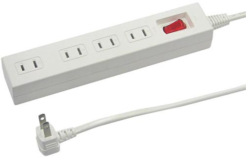 YAZAWA 10個セット集中スイッチ付節電タップ Y02412WHX10