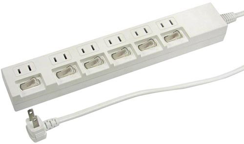 YAZAWA 10個セット個別スイッチ付節電タップ Y02662WHX10