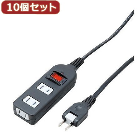 YAZAWA 10個セット ノイズフィルター集中スイッチ付タップ Y02BKNS311BKX10
