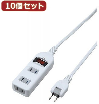 YAZAWA 10個セット ノイズフィルター集中スイッチ付タップ Y02BKNS311WHX10