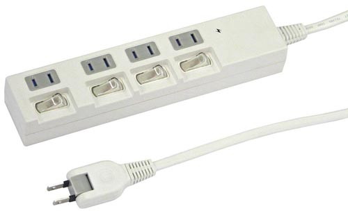 YAZAWA 10個セット個別スイッチ付節電タップ Y02BKS442WHX10 13,051円