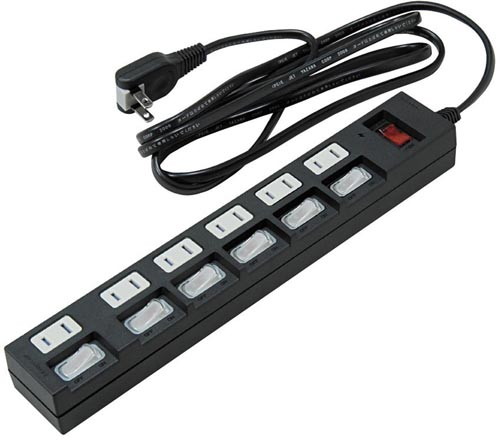 YAZAWA 10個セット個別集中スイッチ付節電タップ Y02BKS672BKX10