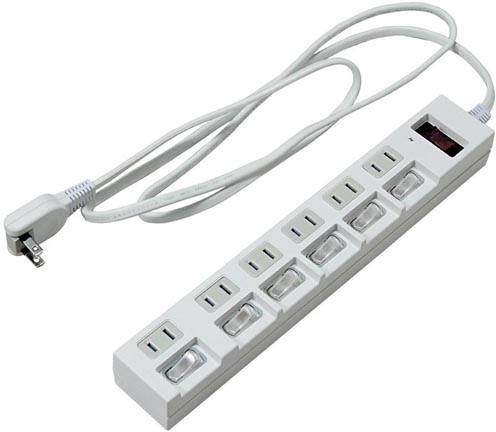 YAZAWA 10個セット 個別集中スイッチ付節電タップ Y02BKS672WHX10