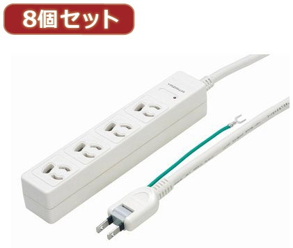 YAZAWA 8個セット3P抜け止めマグネットタップ Y02JKNP405WHX8
