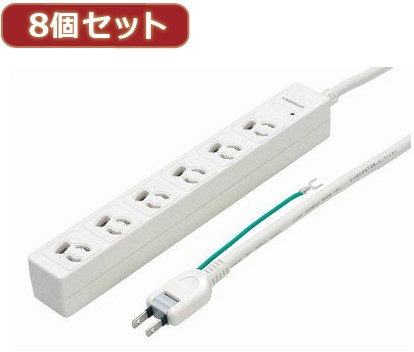 YAZAWA 8個セット3P抜け止めマグネットタップ Y02JKNP605WHX8