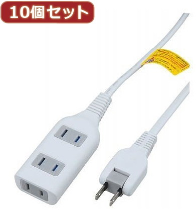 YAZAWA 10個セット耐トラ付タップ3個口 Y02S303WHX10