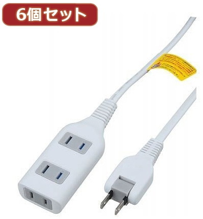 YAZAWA 6個セット耐トラ付タップ3個口 Y02S305WHX6