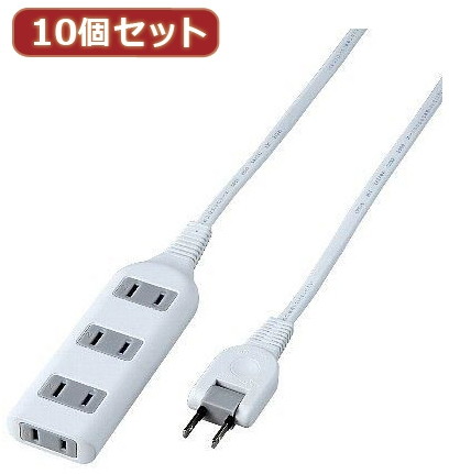 YAZAWA 10個セット耐トラ付タップ4個口 Y02S403WHX10