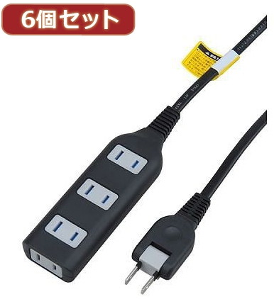 YAZAWA 6個セット耐トラ付タップ4個口 Y02S405BKX6 8,307円