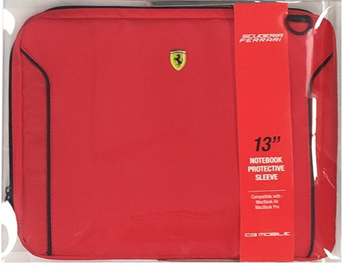 FERRARI 公式ライセンス品 FIORANO Red PU Leather Computer Sleeve 13インチノートパソコン等 FEDA2ICS13RE