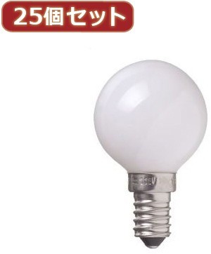 YAZAWA 25個セット ベビーボール球40WホワイトE14 G401440WX25
