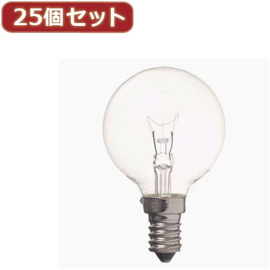 YAZAWA 25個セット ベビーボール球10WクリアE14 G501410CX25