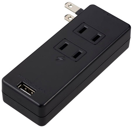 5個セット YAZAWA 雷ガード付サイドタップ3AC＋1USB2.4Aブラック H6SK4001UBKX5