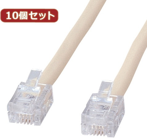 10個セット サンワサプライ シールド付ツイストモジュラーケーブル TEL-ST-02N2 TEL-ST-02N2X10