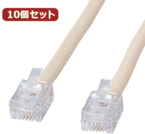 10個セット サンワサプライ シールド付ツイストモジュラーケーブル TEL-ST-05N2 TEL-ST-05N2X10