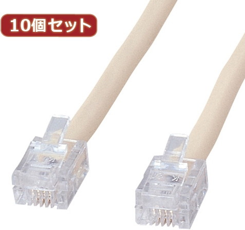 10個セット サンワサプライ シールド付ツイストモジュラーケーブル TEL-ST-1N2 TEL-ST-1N2X10