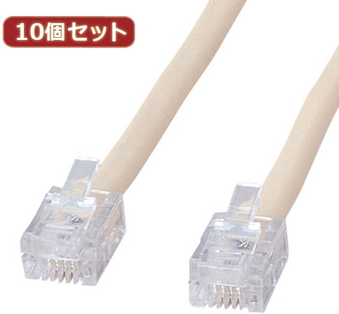 10個セット サンワサプライ シールド付ツイストモジュラーケーブル TEL-ST-3N2 TEL-ST-3N2X10 12,182円