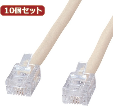 10個セット サンワサプライ シールド付ツイストモジュラーケーブル TEL-ST-5N2 TEL-ST-5N2X10 12,527円