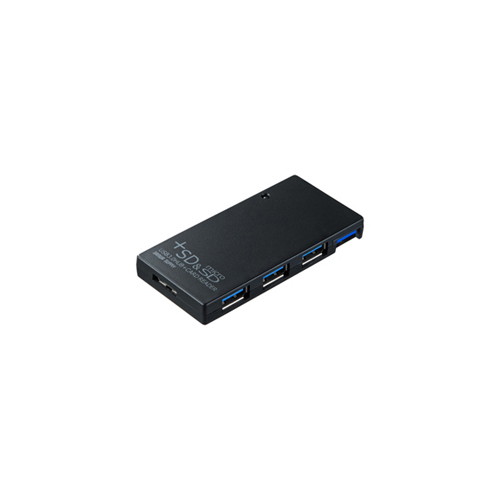 サンワサプライ USB3.0SDカードリーダー付きハブ（ブラック） USB-HCS315BK