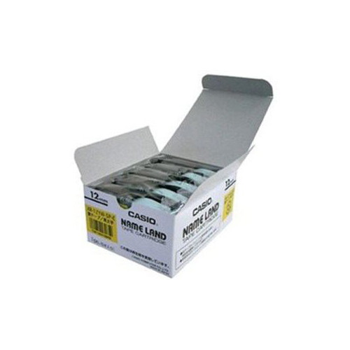 CASIO ネームランド（NAME LAND） スタンダードテープ （黄テープ/黒文字/12mm幅・5本入） XR-12YW-5P-E