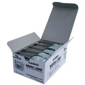 CASIO ネームランド（NAME LAND） スタンダードテープ （透明テープ/黒文字/18mm幅・5本入） XR-18X-5P-E