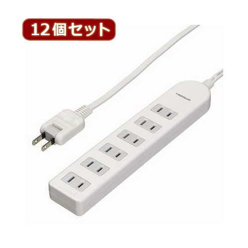 YAZAWA 12個セット ブレーカー付テーブルタップ Y02BS602WHX12 14,146円