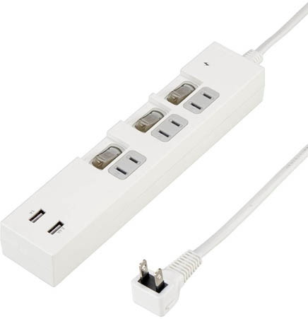 5個セット YAZAWA 個別スイッチ付3AC2USB3.4A2mホワイト Y02KS532WH2UX5 12,098円