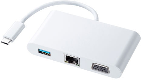 サンワサプライ USB Type C-VGAマルチ変換アダプタ with LAN AD-ALCMVL