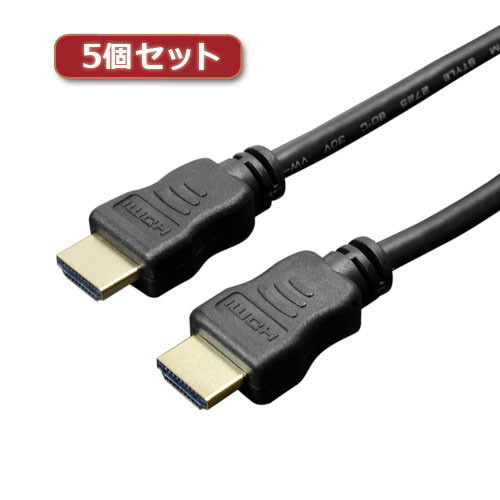 5個セット ミヨシ HDMIケーブル スタンダードタイプ 1m ブラック HDC-10/BKX5 4,936円