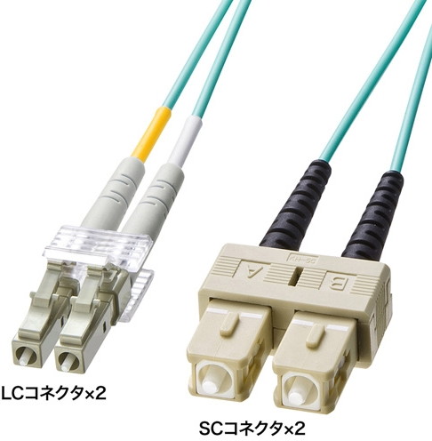 サンワサプライ OM3光ファイバケーブル HKB-OM3LCSC-01L