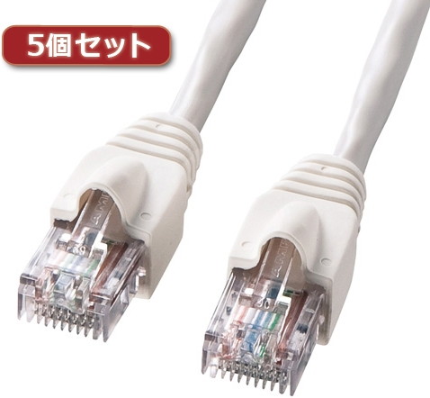 5個セット サンワサプライ UTPエンハンスドカテゴリ5ハイグレード単線ケーブル KB-10T5-03NX5