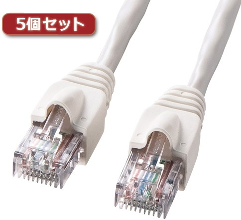 5個セット サンワサプライ UTPエンハンスドカテゴリ5ハイグレード単線ケーブル KB-10T5-10NX5