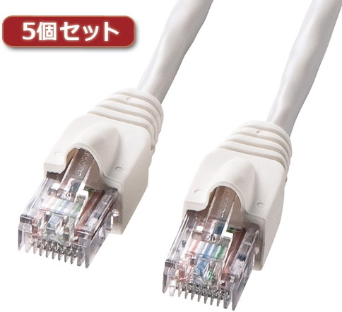 5個セット サンワサプライ UTPエンハンスドカテゴリ5ハイグレード単線ケーブル KB-10T5-15NX5