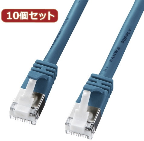 10個セットサンワサプライ ツメ折れ防止カテゴリ5eSTPLANケーブル KB-STPTS-005BLX10 7,629円