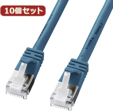 10個セットサンワサプライ ツメ折れ防止カテゴリ5eSTPLANケーブル KB-STPTS-01BLX10