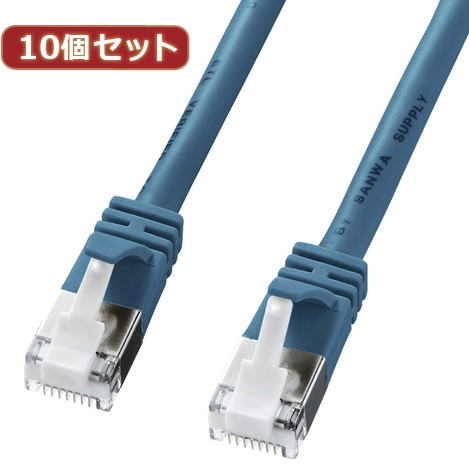 10個セットサンワサプライ ツメ折れ防止カテゴリ5eSTPLANケーブル KB-STPTS-02BLX10