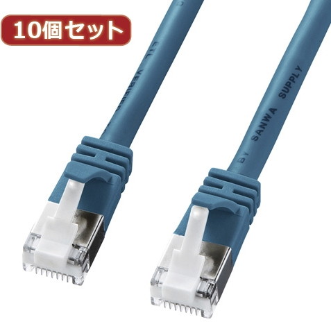 10個セットサンワサプライ ツメ折れ防止カテゴリ5eSTPLANケーブル KB-STPTS-05BLX10 13,183円