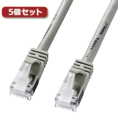 5個セット サンワサプライ ツメ折れ防止カテゴリ5eSTPLANケーブル KB-STPTS-10X5