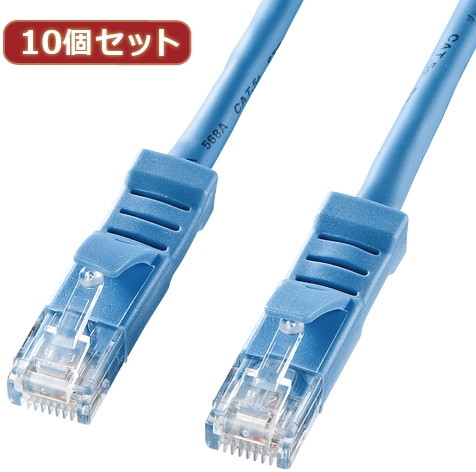 10個セットサンワサプライ L型カテゴリ5eより線LANケーブル KB-T5YL-03LBX10