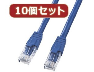 10個セットサンワサプライ カテゴリ6UTPクロスケーブル KB-T6L-01BLCKX10