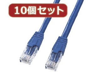 10個セットサンワサプライ カテゴリ6UTPクロスケーブル KB-T6L-02BLCKX10