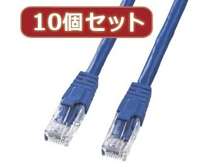 10個セットサンワサプライ カテゴリ6UTPクロスケーブル KB-T6L-03BLCKX10