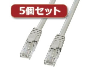 5個セット サンワサプライ カテゴリ6UTPクロスケーブル KB-T6L-05CKX5