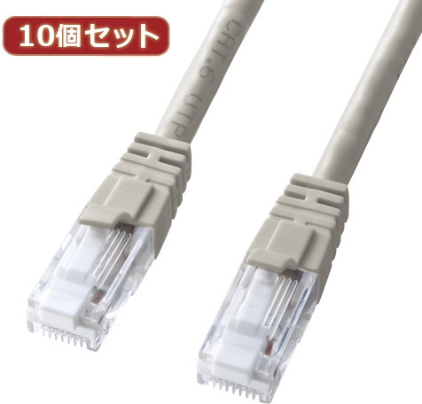 10個セットサンワサプライ つめ折れ防止カテゴリ6LANケーブル KB-T6TS-03X10